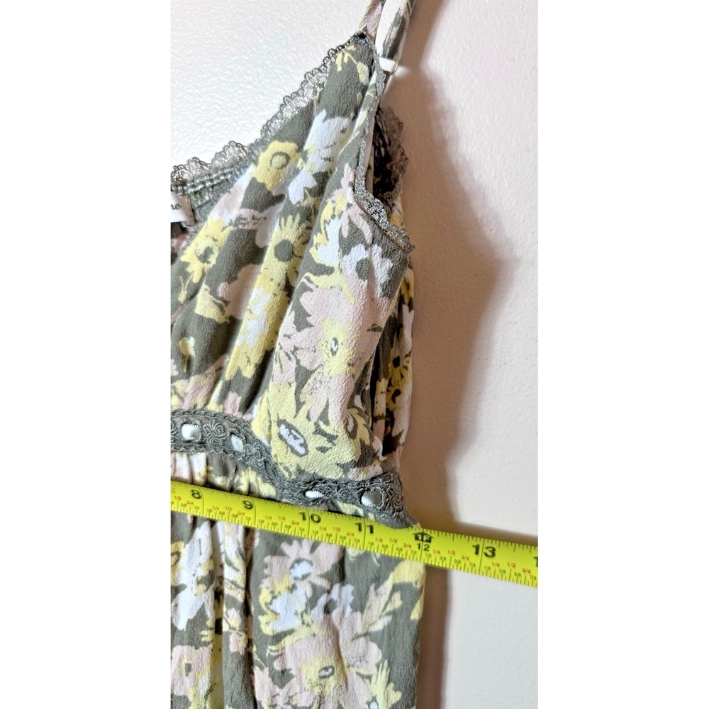Stitch And Pine Slip Dress Medium Green Yellow Fairy Cottagecore 90s Y2K Cami M - Picture 8 of 13